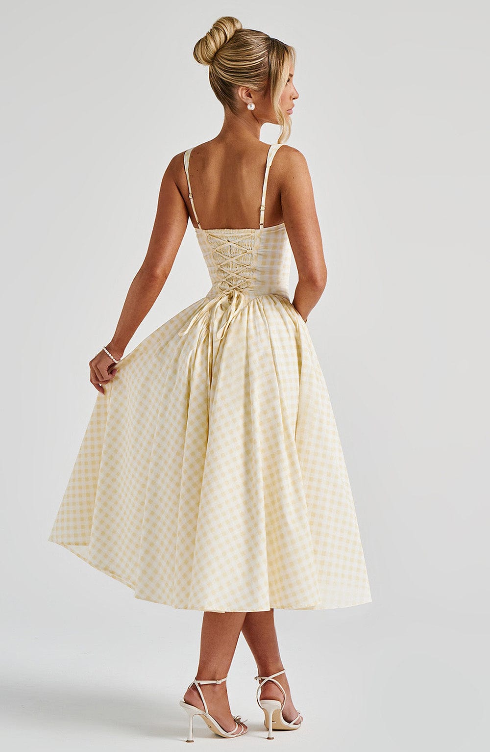 1 Sherrie Midi Dress - Lemon Gingham