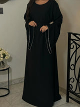 Waisted diamond embellished abaya