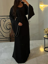 Waisted diamond embellished abaya