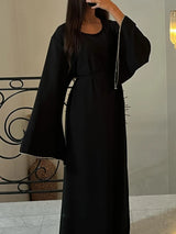 Waisted diamond embellished abaya